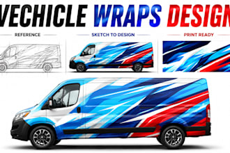do car wrap design, van wrap,and automotive design with vechicle  branding