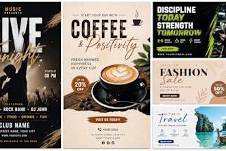 make aesthetic canva posters, flyers and social posts