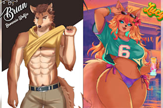 draw nsfw furry art, protogen avatar, fursona ref sheet, anthro furry pop art