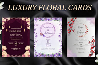 design luxury floral wedding cards and rsvp set