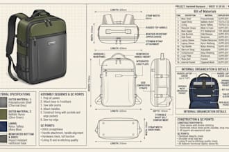 design custom bag tech pack, handbag, tote bag and backpack for production