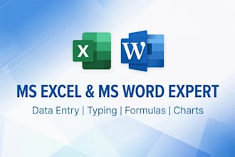 do ms excel data entry and ms word typing work