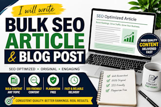 write bulk SEO articles and blog post