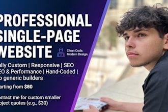 design and develop a responsive single page website