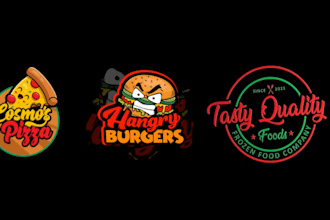 design premium restaurant, pizza, bbq, food logo, and food truck design
