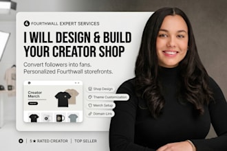 do fourthwall website merch design, redesign fourthwall store print on demand