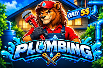 design a modern plumber mascot logo