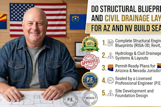 do structural blueprints and civil drainage layout for az and nv build sealed