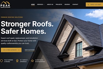 design wix roofing contractor website squarespace roof repair website