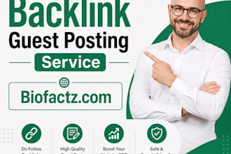 give you do follow seo backlink on biofactz