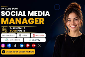 manage your social media and schedule posts with buffer, metricool and hootsuite