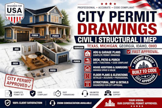 prepare texas michigan georgia idaho ohio civil structural city permit drawings