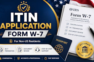 prepare your itin application and irs form w 7 for non US residents