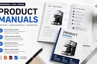 design professional product manuals, user guides and instruction manuals