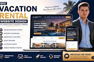 design wix vacation rental website airbnb property booking accommodation website