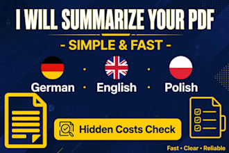 summarize your PDF, translate and check for hidden costs and scams