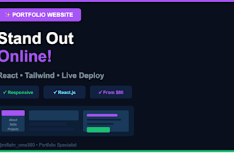 build a stunning portfolio website for you using react