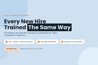 build staff sops and training systems with checklists and manuals