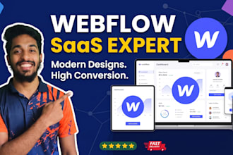 design and develop a modern saas website in webflow