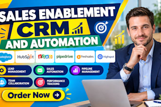 setup sales enablement salesforce hubspot zoho pipedrive freshsales highspot CRM