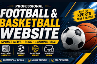 build football soccer news website, basketball sport website landing page design