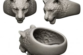 sculpt 3d printable dog head chess piece zbrush character bust cad pet bowl stl