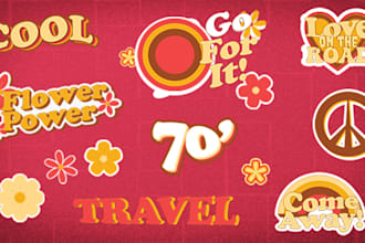 design 70s vintage typography for logo