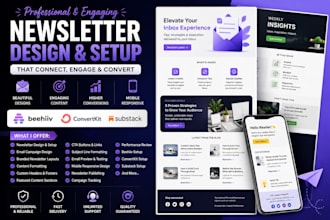 design, setup newsletter and campaign for you in beehiiv, substack or convertkit