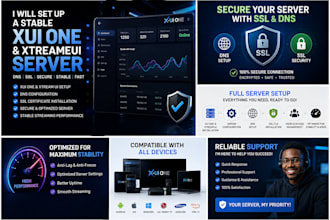 set up you a stable xui one server, xtreameui, dns, ssl server
