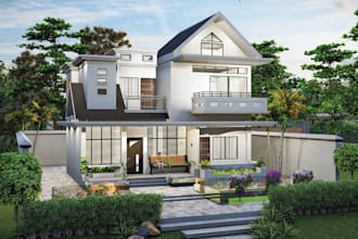 restyle kerala building design,outdoor tropical modernism,house elevation render