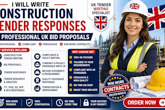 write construction tender responses and professional UK bid proposals
