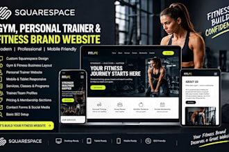 design squarespace gym website personal trainer website fitness brand website