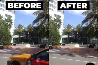 remove unwanted objects, people, or background clutter from photo