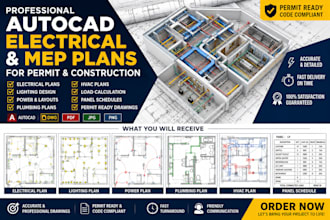 create professional autocad electrical and mep plans for permit and construction