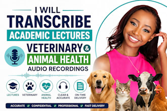 transcribe veterinary and animal health audio recordings