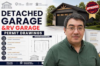 draft detached garage and rv garage permit drawings USA