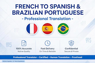 translate french to spanish and portuguese accurately and fast