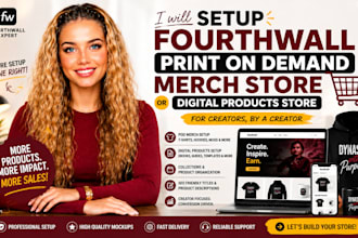 setup fourthwall print on demad merch store or fourthwall digital products store