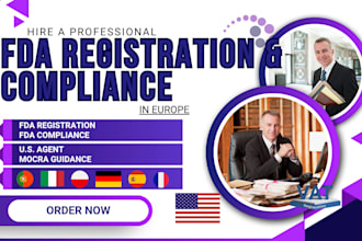 consult for fda registration, administration, compliance in USA for food, agent