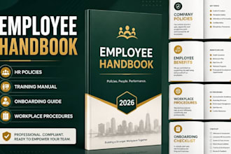 create employee staff handbook, HR policies, training manual, onboarding guide