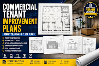 create commercial tenant improvement permit drawings and plans