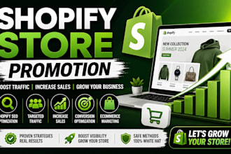 promote shopify store with SEO, shopify marketing, traffic growth sales optimize