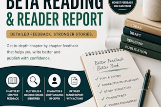 do detailed chapter by chapter beta reading and reader report