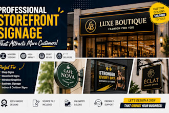 design professional storefront signage, shop signs and window graphics