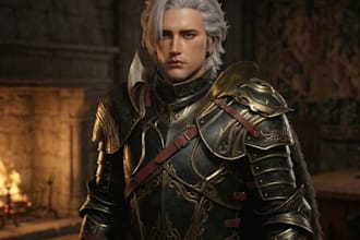 create realistic 3d game characters with detailed armor and clothing
