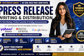 write and distribute press release for tech startup on yahoo finance google news