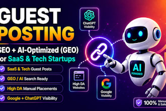 do manual SEO, GEO guest post backlinks for saas and tech startups