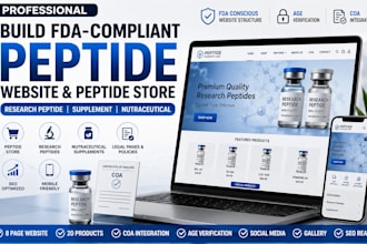 build peptide website, research peptide, peptide store, supplement nutraceutical