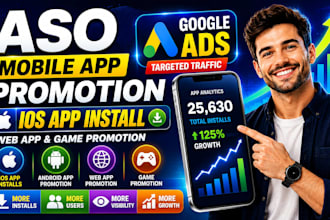 aso mobile app promotion IOS app install web app ,game promotion app marketing