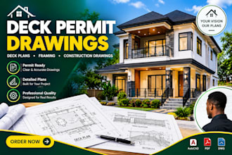 create deck permit drawings, deck plans and construction drawings